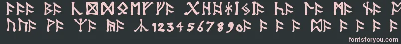 Шрифт TolkienDwarfRunes – розовые шрифты на чёрном фоне