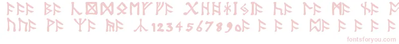TolkienDwarfRunes-fontti – vaaleanpunaiset fontit valkoisella taustalla