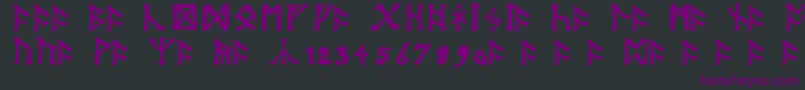 フォントTolkienDwarfRunes – 黒い背景に紫のフォント