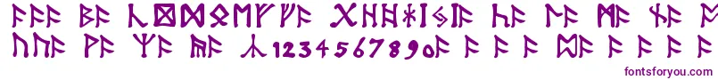 フォントTolkienDwarfRunes – 白い背景に紫のフォント