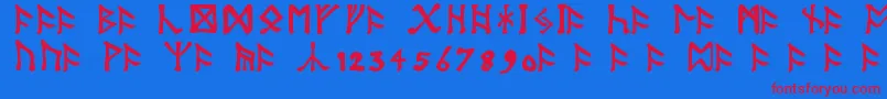 Шрифт TolkienDwarfRunes – красные шрифты на синем фоне