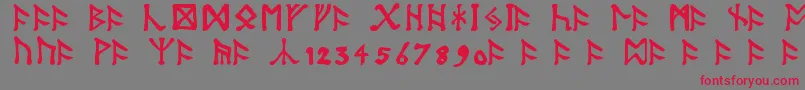 Шрифт TolkienDwarfRunes – красные шрифты на сером фоне