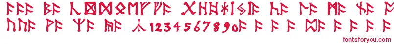 TolkienDwarfRunes-fontti – punaiset fontit valkoisella taustalla