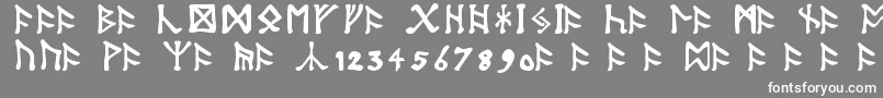 Шрифт TolkienDwarfRunes – белые шрифты на сером фоне