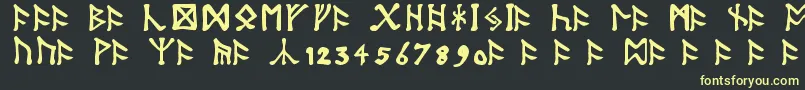 Шрифт TolkienDwarfRunes – жёлтые шрифты на чёрном фоне