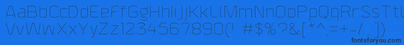 F4aagentthin Font – Black Fonts on Blue Background