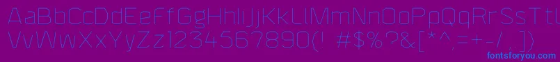 F4aagentthin Font – Blue Fonts on Purple Background