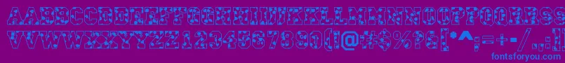 ACampusspots Font – Blue Fonts on Purple Background