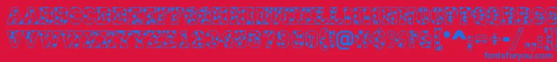 ACampusspots Font – Blue Fonts on Red Background