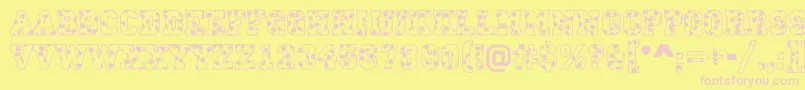 ACampusspots Font – Pink Fonts on Yellow Background