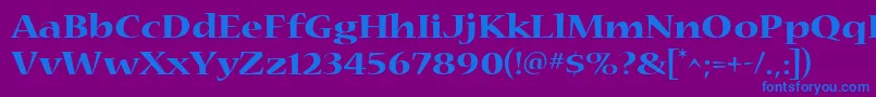 Nueva4 Font – Blue Fonts on Purple Background