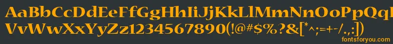 フォントNueva4 – 黒い背景にオレンジの文字