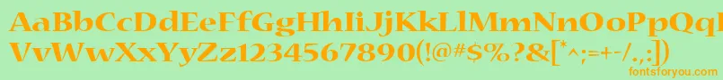 Nueva4 Font – Orange Fonts on Green Background