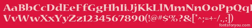 Nueva4 Font – Pink Fonts on Red Background