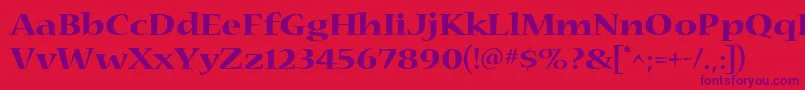 Nueva4 Font – Purple Fonts on Red Background