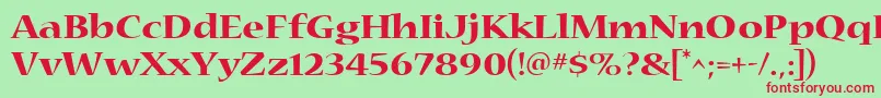 Шрифт Nueva4 – красные шрифты на зелёном фоне