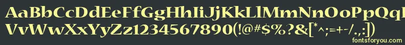 フォントNueva4 – 黒い背景に黄色の文字