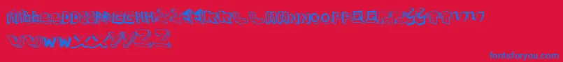 Eighties Font – Blue Fonts on Red Background