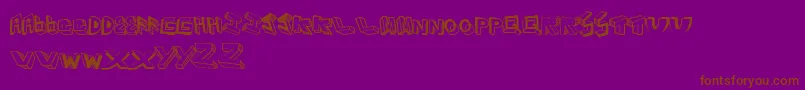 Weitere Informationen zur Eighties-Schriftart Eighties-Schriftart – Braune Schriften auf violettem Hintergrund