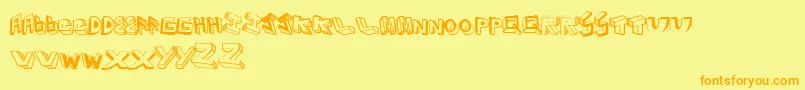 fuente Eighties – Fuentes Naranjas Sobre Fondo Amarillo
