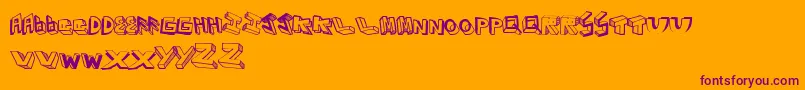 Eighties Font – Purple Fonts on Orange Background
