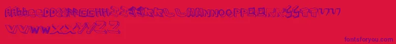 fuente Eighties – Fuentes Moradas Sobre Fondo Rojo