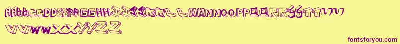 Eighties Font – Purple Fonts on Yellow Background