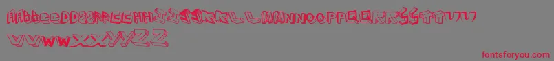 Eighties-Schriftart – Rote Schriften auf grauem Hintergrund