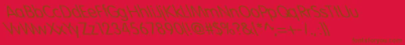 VogueNormalExtremeLefti-fontti – ruskeat fontit punaisella taustalla