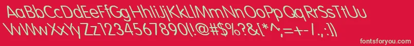 VogueNormalExtremeLefti Font – Green Fonts on Red Background