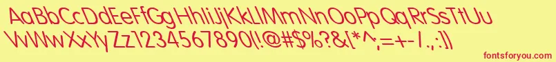 VogueNormalExtremeLefti Font – Red Fonts on Yellow Background