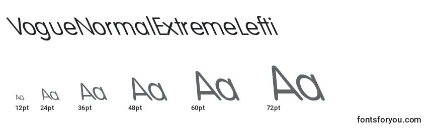 VogueNormalExtremeLefti Font Sizes