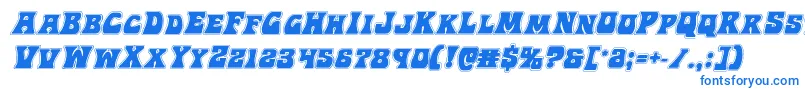 フォントHippocketacadital – 白い背景に青い文字