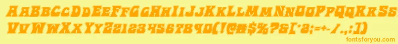 Hippocketacadital Font – Orange Fonts on Yellow Background