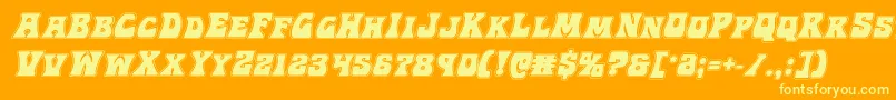 Hippocketacadital Font – Yellow Fonts on Orange Background