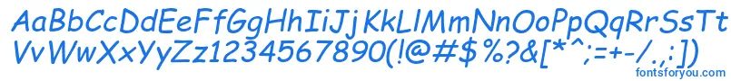 ComicSansMsРљСѓСЂСЃРёРІ Font – Blue Fonts on White Background