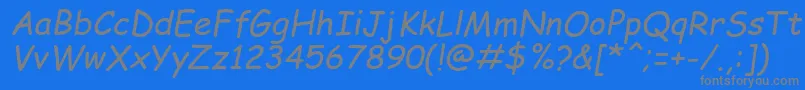 ComicSansMsРљСѓСЂСЃРёРІ Font – Gray Fonts on Blue Background