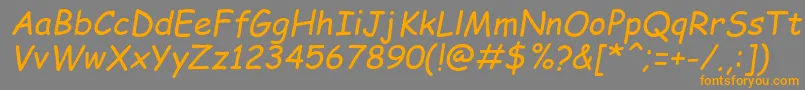Weitere Informationen zur ComicSansMsРљСѓСЂСЃРёРІ-Schriftart ComicSansMsРљСѓСЂСЃРёРІ-Schriftart – Orangefarbene Schriften auf grauem Hintergrund