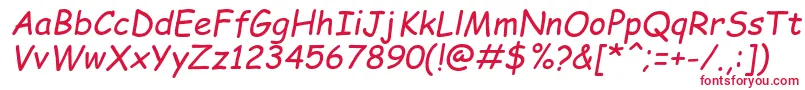 ComicSansMsРљСѓСЂСЃРёРІ Font – Red Fonts on White Background