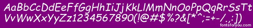 ComicSansMsРљСѓСЂСЃРёРІ Font – White Fonts on Purple Background