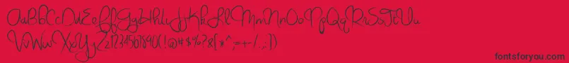 BmdVirginiaSky-Schriftart – Schwarze Schriften auf rotem Hintergrund