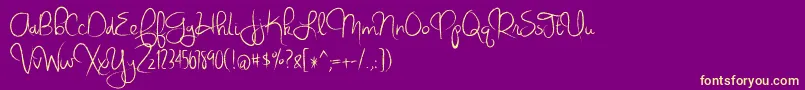 BmdVirginiaSky Font – Yellow Fonts on Purple Background