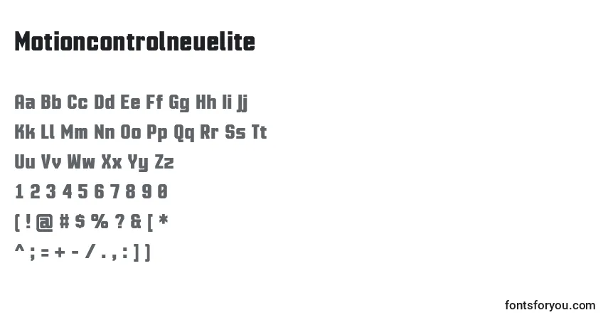 Шрифт Motioncontrolneuelite – алфавит, цифры, специальные символы