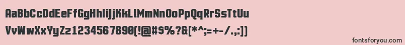 フォントMotioncontrolneuelite – ピンクの背景に黒い文字