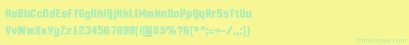Motioncontrolneuelite-Schriftart – Grüne Schriften auf gelbem Hintergrund