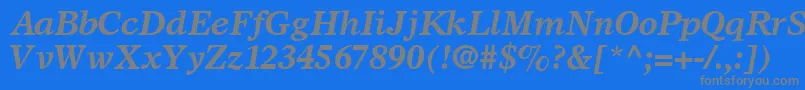 フォントSterlingSsiBoldItalic – 青い背景に灰色の文字