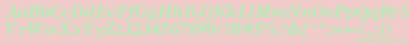 Police SterlingSsiBoldItalic – polices vertes sur fond rose