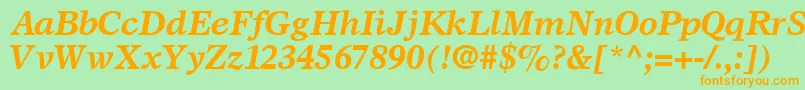 SterlingSsiBoldItalic Font – Orange Fonts on Green Background