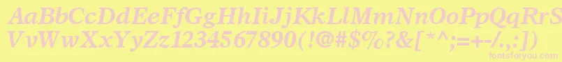 SterlingSsiBoldItalic Font – Pink Fonts on Yellow Background