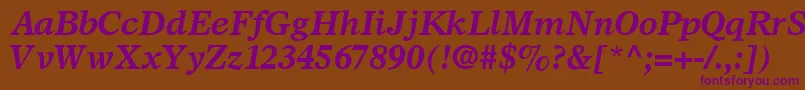 SterlingSsiBoldItalic Font – Purple Fonts on Brown Background